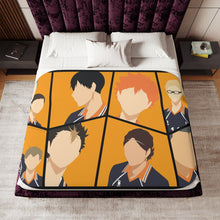 Load image into Gallery viewer, Daichi Sawamura Kei Tsukishima Shōyō Hinata Tadashi Yamaguchi and Yū Nishinoya Sherpa Blanket