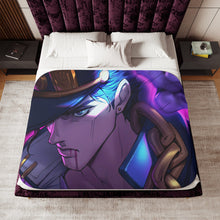 Load image into Gallery viewer, Jotaro Kujo Sherpa Blanket