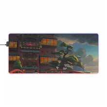 Load image into Gallery viewer, Haku and Chihiro on the bridge leading to the bathhouse RGB LED Mouse Pad (Desk Mat)
