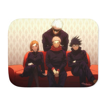 Load image into Gallery viewer, Satoru Gojo Yuji Itadori Nobara Kugisaki and Megumi Fushiguro Sherpa Blanket