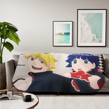 Load image into Gallery viewer, Boruto, Himawari & Akamaru Sherpa Blanket
