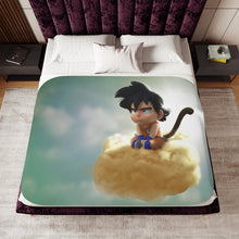 Load image into Gallery viewer, Sad Goku Sherpa Blanket