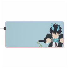 Load image into Gallery viewer, Blue Exorcist RGB LED Mouse Pad (Desk Mat)