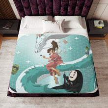 Load image into Gallery viewer, Anime Spirited Away Sherpa Blanket