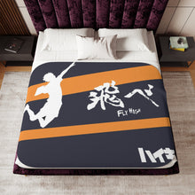 Load image into Gallery viewer, Minimalist "Fly High"Haikyuu!! Sherpa Blanket