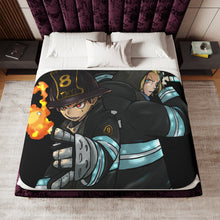 Load image into Gallery viewer, Fire Force Shinra Kusakabe Sherpa Blanket
