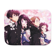Load image into Gallery viewer, Hyouka Eru Chitanda, Satoshi Fukube, Mayaka Ibara Sherpa Blanket