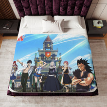 Load image into Gallery viewer, Fairy Tail Natsu Dragneel, Erza Scarlet, Gray Fullbuster, Lucy Heartfilia, Juvia Lockser Sherpa Blanket