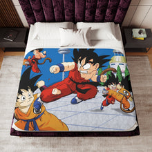 Load image into Gallery viewer, Goku Training on Kami Temple Sherpa Blanket