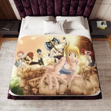 Load image into Gallery viewer, Fairy Tail Natsu Dragneel, Erza Scarlet, Gray Fullbuster, Lucy Heartfilia, Happy Sherpa Blanket