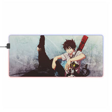 Load image into Gallery viewer, Blue Exorcist RGB LED Mouse Pad (Desk Mat)