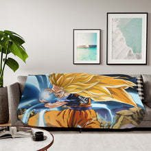 Load image into Gallery viewer, Goku in Super Saiyan 3 mode Sherpa Blanket