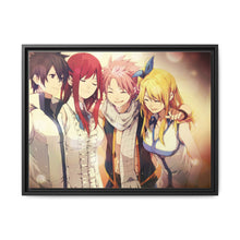 Load image into Gallery viewer, Fairy Tail Natsu Dragneel, Erza Scarlet, Gray Fullbuster, Lucy Heartfilia Canvas Framed Art Print