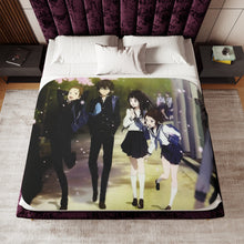 Load image into Gallery viewer, Hyouka Eru Chitanda, Satoshi Fukube, Mayaka Ibara Sherpa Blanket