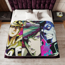Load image into Gallery viewer, JoJo's Bizarre Adventure: Diamond is Unbreakable - Group Shot 2 Sherpa Blanket