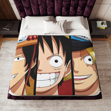 Load image into Gallery viewer, Luffy, Sabo, Ace Sherpa Blanket