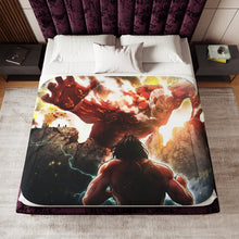 Load image into Gallery viewer, Colossal titan vs Eren Titan Sherpa Blanket