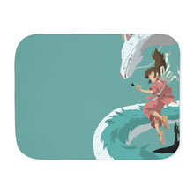 Load image into Gallery viewer, Minimalist Chihiro, Haku, and No-face Sherpa Blanket