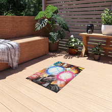 Load image into Gallery viewer, SSR Black and SSGSS Goku Official Trading Card Artworks Rug