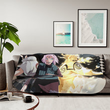 Load image into Gallery viewer, Team 7: Sasuke,Sakura and Naruto Sherpa Blanket