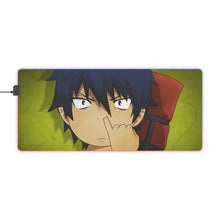 Load image into Gallery viewer, Blue Exorcist RGB LED Mouse Pad (Desk Mat)