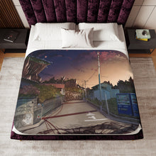 Load image into Gallery viewer, Crazy Noisy Bizarre Town Sherpa Blanket