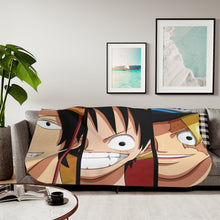 Load image into Gallery viewer, Luffy, Sabo, Ace Sherpa Blanket