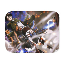 Load image into Gallery viewer, Eren Yeager and Levi Ackerman Sherpa Blanket