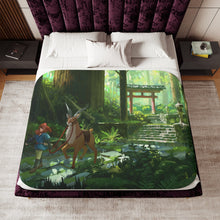 Load image into Gallery viewer, Anime Princess Mononoke Sherpa Blanket