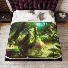 Load image into Gallery viewer, Grass Pokemon Sherpa Blanket