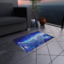 Load image into Gallery viewer, Anime girl crying looking up at snowflakes Rug