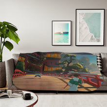 Load image into Gallery viewer, Haku and Chihiro on the bridge leading to the bathhouse Sherpa Blanket