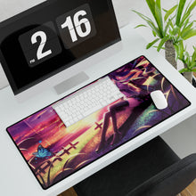 Load image into Gallery viewer, Hatsune Miku sitting under the setting sun Mouse Pad (Desk Mat)