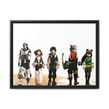 Load image into Gallery viewer, My Hero Academia Izuku Midoriya, Katsuki Bakugou, Tenya Iida, Tsuyu Asui Canvas Framed Art Print