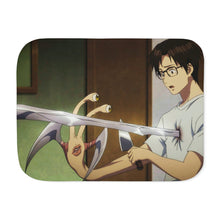 Load image into Gallery viewer, Shinich getting stabbed (Parasyte Sherpa Blanket
