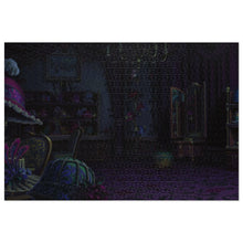 Load image into Gallery viewer, Dark Purple Room with Hats Jigsaw Puzzle