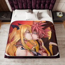 Load image into Gallery viewer, Fairy Tail Natsu Dragneel, Lucy Heartfilia Sherpa Blanket