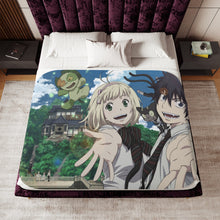 Load image into Gallery viewer, Blue Exorcist Rin Okumura, Kuro, Shiemi Moriyama Sherpa Blanket