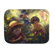 Load image into Gallery viewer, Luffy, Ace and Sabo Sherpa Blanket