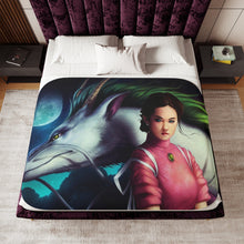 Load image into Gallery viewer, Anime Spirited Away Sherpa Blanket