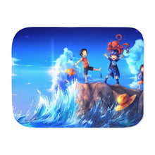 Load image into Gallery viewer, Luffy, Ace and Sabo Sherpa Blanket
