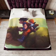 Load image into Gallery viewer, Goku and Gohan Sherpa Blanket