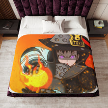 Load image into Gallery viewer, Fire Force Maki Oze Sherpa Blanket