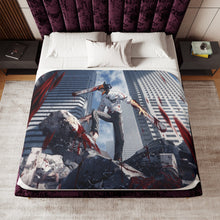 Load image into Gallery viewer, Anime Chainsaw Man Sherpa Blanket