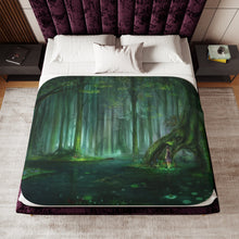 Load image into Gallery viewer, Fantasy Forest Sherpa Blanket