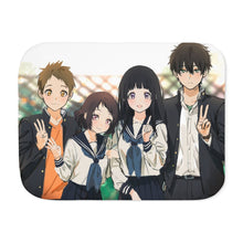 Load image into Gallery viewer, Hyouka Eru Chitanda, Satoshi Fukube, Mayaka Ibara Sherpa Blanket