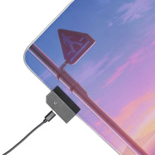 Load image into Gallery viewer, An anime style road with a stunning purple sunset on the horizon. RGB LED Mouse Pad (Desk Mat)