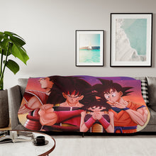Load image into Gallery viewer, Bardock, Gine, Goku and Raditz Sherpa Blanket