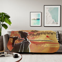 Load image into Gallery viewer, Anime Samurai Champloor Sherpa Blanket