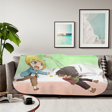Load image into Gallery viewer, Attack on Titan - Armin Arlert, Eren Yaeger and Mikasa Ackerman Sherpa Blanket